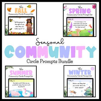 Preview of Restorative Circles | Community Circle Time Questions | Seasons