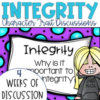 Preview of Daily Character Trait Discussions and Restorative Circles on Integrity Editable