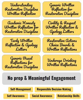 Preview of Restorative Discipline Bundle: Written Reflections & Apology Letters