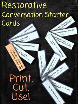 restorative justice conversation starters lanyard cards by mrs lyons