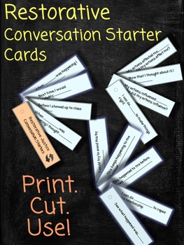 restorative justice conversation starters lanyard cards by