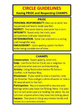 restorative justice quick circles by quick witted owl