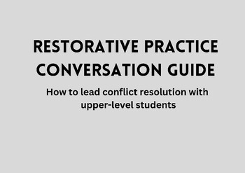 Preview of Restorative Practice Conversation Guide (flashcards)