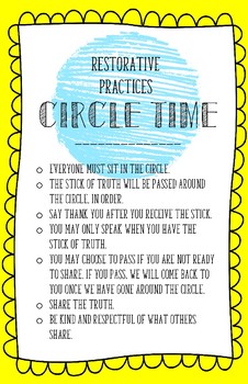 restorative practices circle time rules for older kids tpt