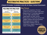 Restorative Justice / Practices Poster - Question Prompts 