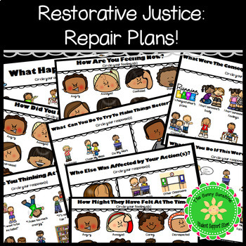 Preview of Restorative Practices Behavior Reflection and Repair Plan