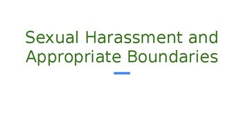 Preview of Restorative activity: Consequences of Sexual Harassment for grades 6-12 PPT