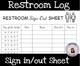 Restroom Log Bathroom Log Sign Out Sheet Back To School