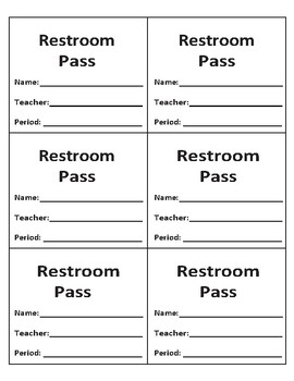 Preview of Restroom Pass