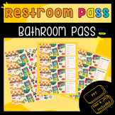 Restroom Pass | Retro Bathroom Pass | Cute Restroom Pass