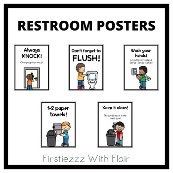 Restroom Rules Procedures Back To Babe Restroom Posters Dollardeals