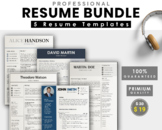 Preview of 5 Resumes CV Template Bundle
