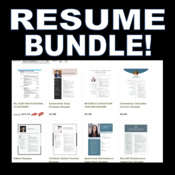 Preview of Resume Bundle including mine!