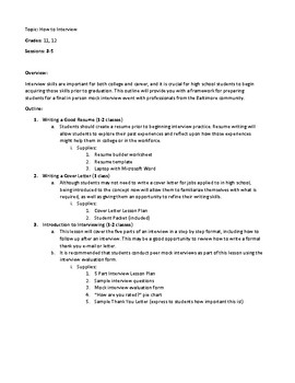 Preview of Resume, Cover Letter and Interview Prep 3 Lesson Series