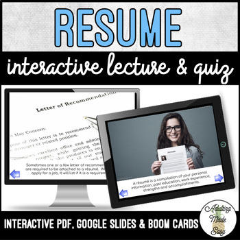 Preview of Unit 3 Resume - Digital Interactive Lecture