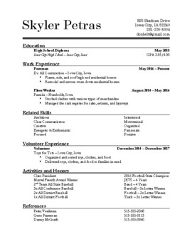 Preview of Resume Example