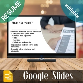 Preview of Resume Lesson - Google Slides