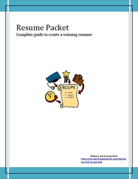 Preview of Resume Packet (Kit, Guide) - Distance Learning