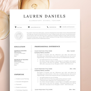 Preview of Resume Teacher Template for Ms Word + Cover Letter + References