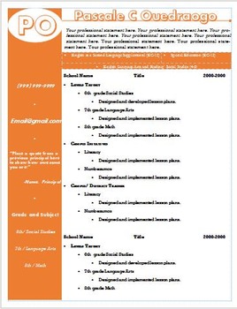 Preview of Resume Template