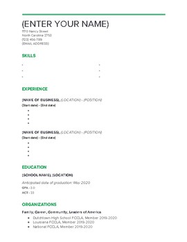 Preview of Resume Template