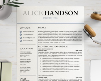 Preview of Resume Template, CV Template, Cover Letter, Professional Curriculum Vitae format