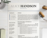 Resume Template, CV Template, Cover Letter, Professional C