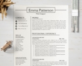 Resume Template, Professional CV Design, Curriculum Vitae 