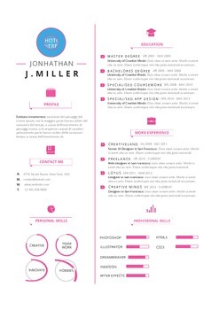 Preview of Resume Template Fresh Pink  | MS Word Template (Docx)