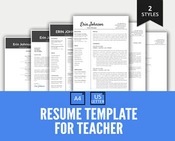 Preview of Teacher Resume Template Google Docs, Editable Resume Teacher with Cover Letter