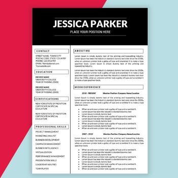 Editable Resume from ecdn.teacherspayteachers.com
