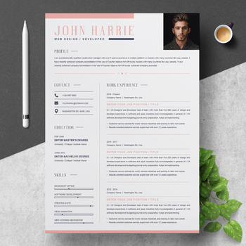Preview of Teacher Resume | Resume Template | Web Design / Developer