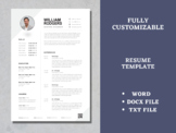 Resume Template Word + Cover Letter  / Cv Template / Curri