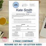 Resume Template for Teacher, FREE Cover Letter Template In