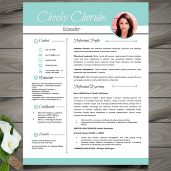 Preview of Resume Template w/ Picture + Cover and Reference Letter - MS PowerPoint EDITABLE