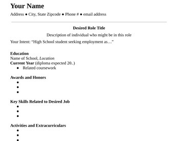 high school resume template google docs