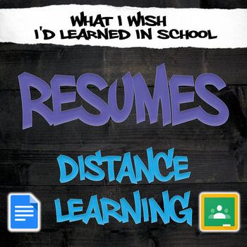 Preview of Resume Unit - One Week Distance Learning - SPED High School
