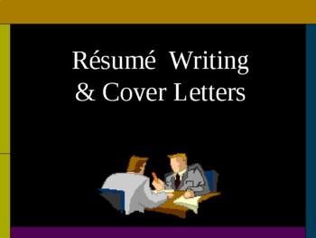 Preview of Résumé Writing & Cover Letters PPT (editable resource)