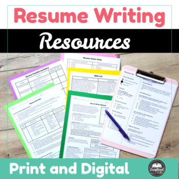 Preview of Resume Writing Resources Career Readiness Activity - Template -  Editable