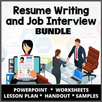Preview of Resume Writing and Job Interview Guide Lesson Bundle with Sample Templates