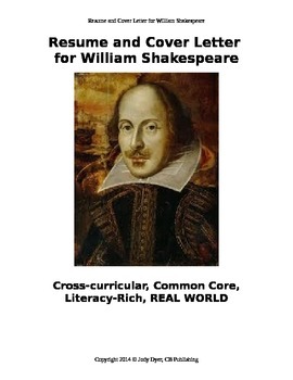 Preview of Resume and Cover Letter for William Shakespeare