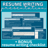 Resume writing presentation (contents, design, dos and don