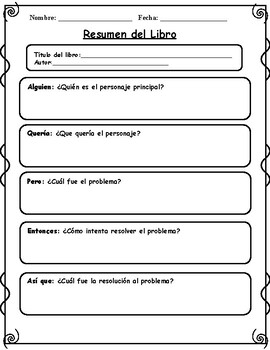 Preview of Worksheet: Resumen del Libro