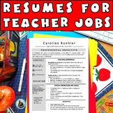 Teacher Resume Editable Writing Template Jobs Cover Letter
