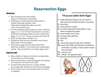 Preview of Resurrection Egg Devotions