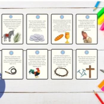 Preview of Resurrection Eggs Cards-pdf print. Bible Verse Cards. Easter Card Set.