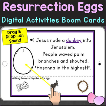 Preview of Resurrection Eggs Digital Easter Activities Boom Cards Distance Learning