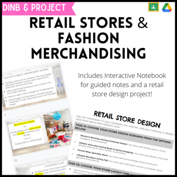 Preview of Retail Store Types and Fashion Merchandising Digital Notebook & Project