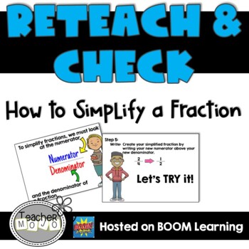 Preview of Reteach & Check: How to Simplify a Fraction