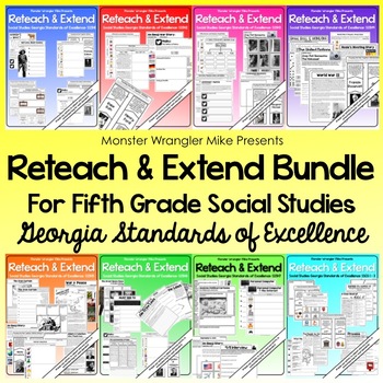 Preview of Reteach and Extend: Bundle - 5th Grade Social Studies Activities